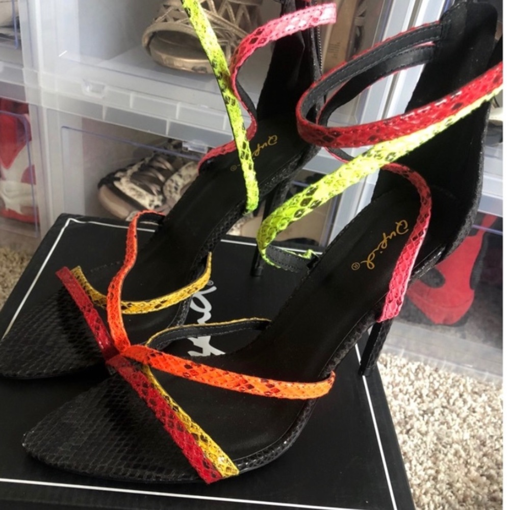 Snake print heels